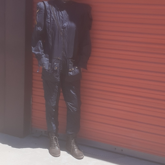 Vintage Gray Military Romper Flight Jumpsuit S 6 UTILTY Overall USA FLAG Patch - Picture 5 of 12